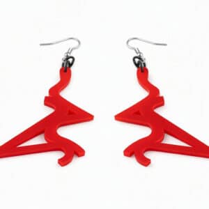 Red Kissing Lips Earrings with hook closures