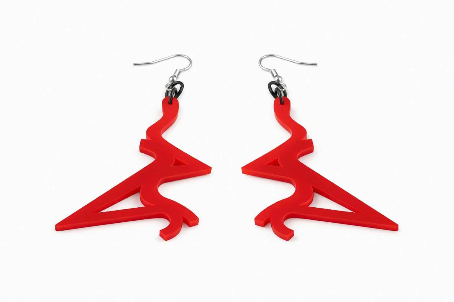 Red Kissing Lips Earrings with hook closures